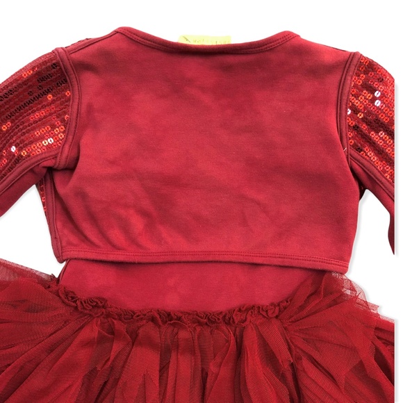 Ooh! La, La! Couture Red sequin tulle Dress & matching Shrug - Picture 6 of 9